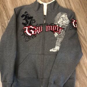 Disney Gray and Red Graphic Hoodie Jacket